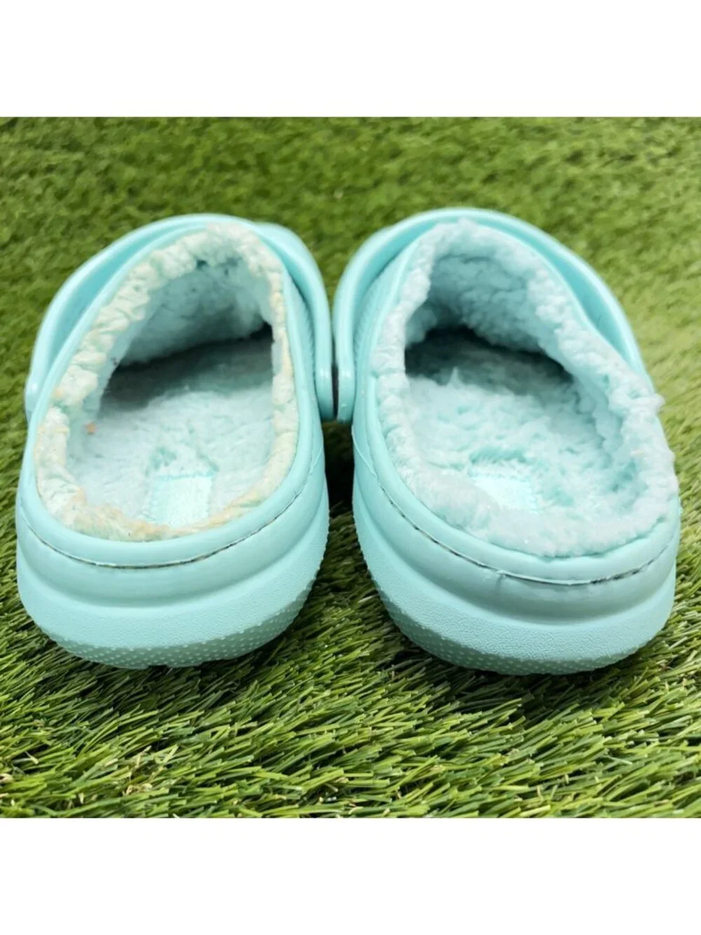 Crocs Classic Lined Clogs Boys Size 5Y Pistachio Blue Casual Walking Sandals